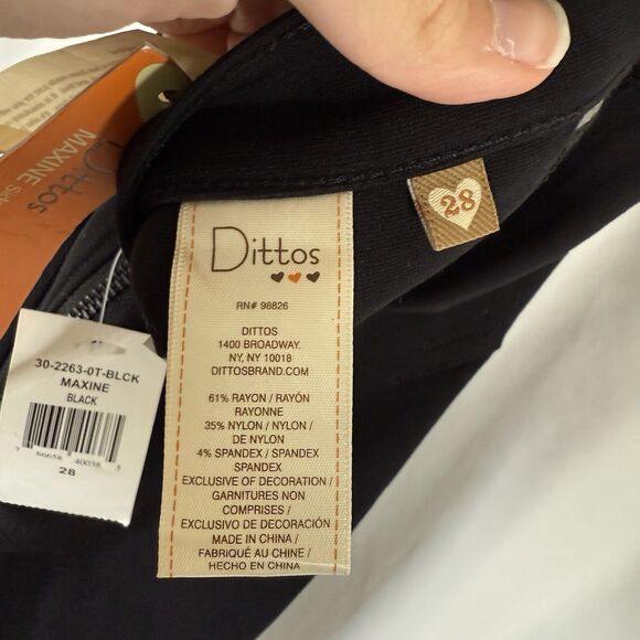New Dittos Jeans Women's 28 Black Button ZIp Maxine Side Zip Ponte Leggings - Picture 8 of 12